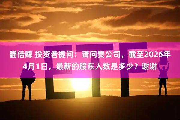 翻倍赚 投资者提问：请问贵公司，截至2026年4月1日，最新的股东人数是多少？谢谢